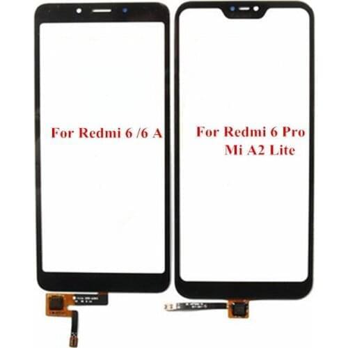10x Touch Screen Sensor Glass Panel for Xiaomi Redmi 6 Pro 6A Mi A2 Lite Touchscreen Panel Front Outer Glass Replace Parts