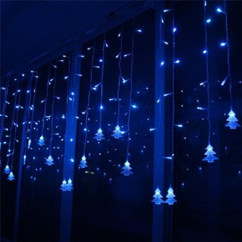 Led Garland Curtain String Light 220V 3.5m Droop 0.3m/ 0.4m/0.5m Pendant Christmas Lights for Living Bedroom Wedding Decoration