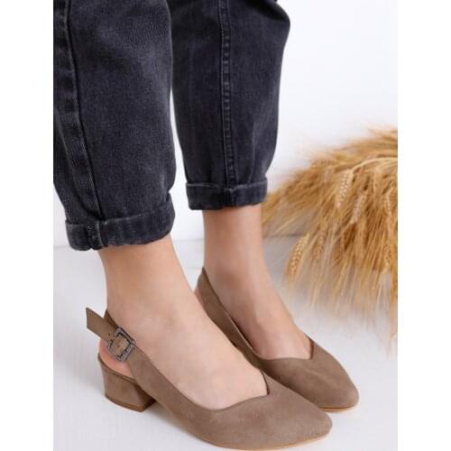 Valentina Heels Mink Suede Shoes