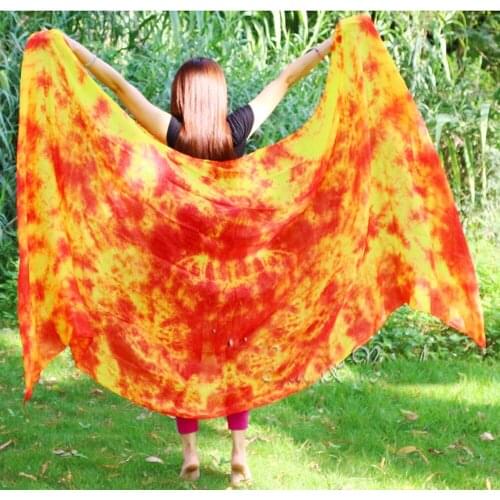 Women New 100% Real Silk Veils Light Silk Belly Dance Stage Performance Dancewear Hand Thrown Scarf Shawl Three rendering colors