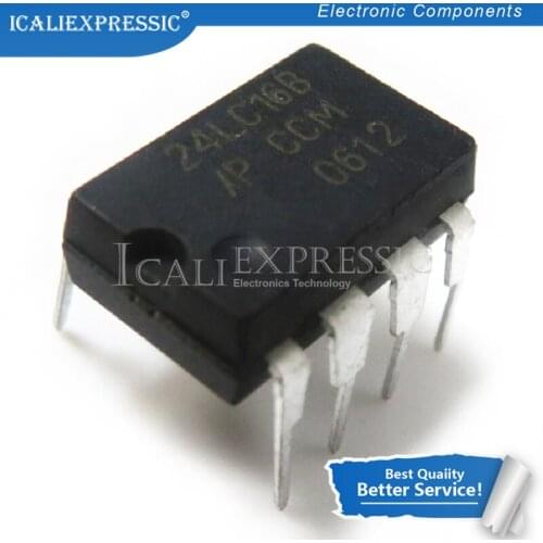 10PCS PIC24LC16B-I/P 24LC16B-I/P 24LC16 DIP-8 In Stock