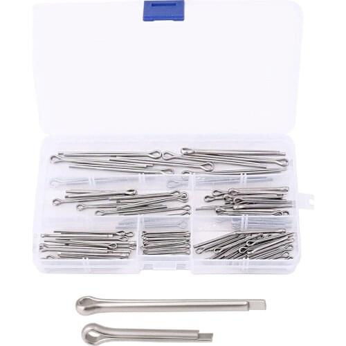 150PCS/Box M1 M1.5 M2 M2.5 M3 GB91 Sliver Split Pins Cotter Zinc Plated Steel Hard Case Link Split Cotter Pin Assortment Kit