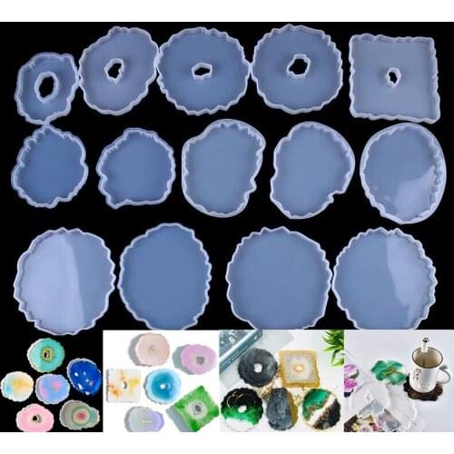 19 Style Silicone Crystal Epoxy Resin Mold Irregular Wave Coaster Mat Casting Mould Handmade DIY Crafts Decoration Making Tools