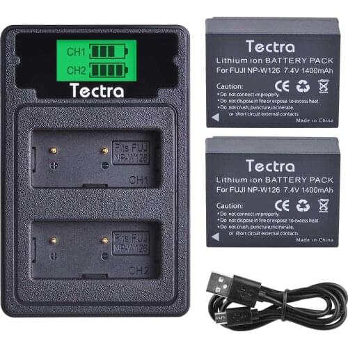 2Pcs 1400mAh NP-W126 NPW126 Battery+LCD Type C Dual Charger for Fujifilm Fuji X-Pro1 XPro1 X-T1 XT1, HS30EXR HS33EXR X PRO1