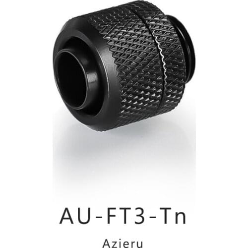 2pcs 13MM Hose Ftting 3/8'' Thin Comprssion Ftting For Water Pipe Using 9.5*12.7mm G1/4 Thread Hose, Black/Silver, AU-FT3-Tn