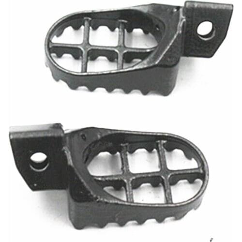 2x Gray Pair Steel Foot Pegs Motorcycle For Kawasaki KX100 KX65 80 85 Suzuki RM100 RM65