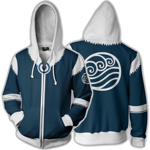 4 pics Avatar: The Last Airbender Hoodie 3D Printed Zip Up Polyester Hip Hop Men Hooded Hoodie for Spring Autumn