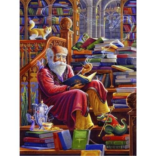 Full Square Round Drill 5D DIY Diamond Painting Magician and fairy 3D Embroidery Cross Stitch Magic 5D Home Decor Gift P1102