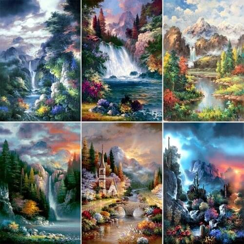 Qiziteng 5D DIY diamond landscape mosaic full Diamond Cross Stitch home decoration 2021 New