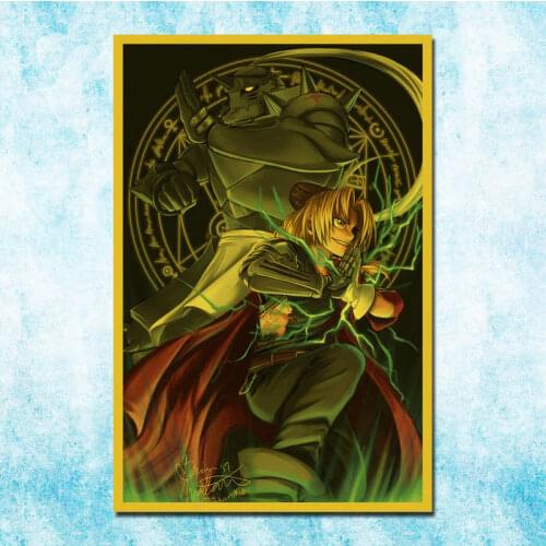 Anime Fullmetal Alchemist Edward Elric Roy Vintage Posters Art Silk Poster Canvas Retro Print For Home Room Decor Decoration-015