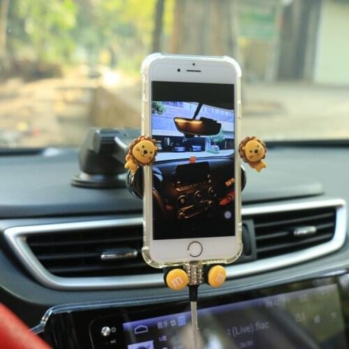 Cute creative Car Phone Holder Mobile Phone Holder Stand in Car No Magnetic GPS Mount Support For iPhone 11 Pro Xiaomi Samsung