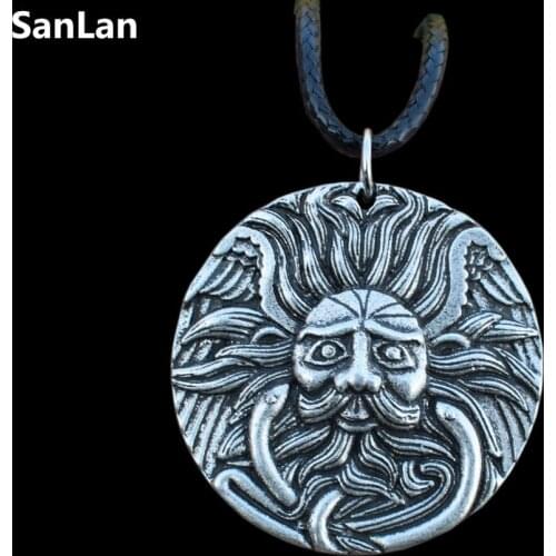 Bel Celt Irish Fire And Sun God Pendant Necklace Round Classical Family Amulet Talisman Symbol Choker Necklaces SanLan 1PCS