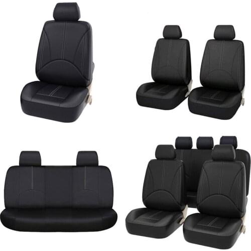 PU Leather Car Seat Covers Universal High Quality Back Bucket Front/Rear Seat Cushion Pad Protection Covers Automobile Interior