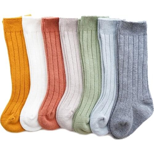 Citgeett Solid Toddler Kid Baby Girl Knee High Long Socks Bow Cotton Casual Socks Knee Sock 0-5Y