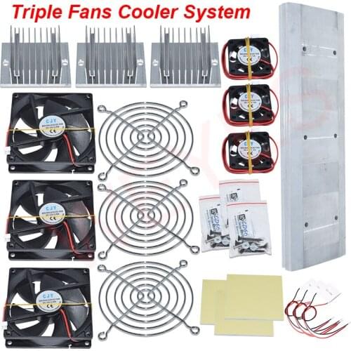 Brand New For Triple Fans Cooler System Triple Radiator+Conduction Module & TEC1-12706 and GJY DC 12V 0.20A Cooling Fan