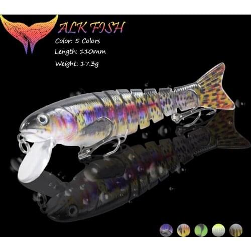 WALK FISH 110mm/17.3g Minnow Sinking Wobblers Fishing Lures 8 Section Multi Jointed Bait Swimbait Artificial Bait Fishing Bait
