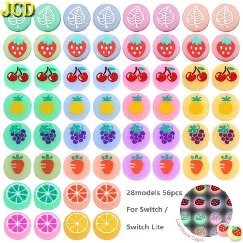 JCD 28models 56pcs/Lot Fruit Cherry Orange Thumb Stick Grip Cap Joystick Cover For Nintend Switch Lite NS Joy-Con JoyCon Control