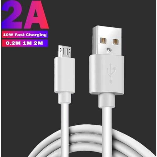 Phone Data Cable 2A 10W Fast Charging Micro USB Cables For Samsung S5 S4 Xiaomi Redmi Note 6 Pro Huawei Y3 Y5 Y6 Y7 0.2M 1M 2M