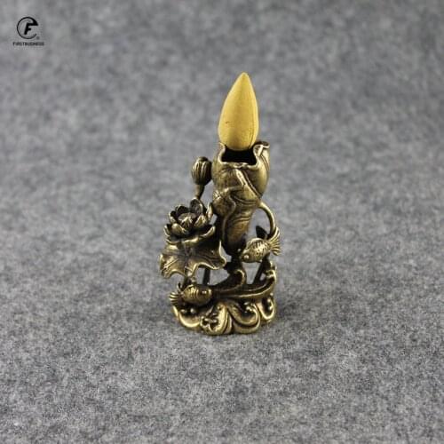 Copper Censer Auspicious Lotus root Lotus goldfish Stand Brass Creative Incense Burner Holder Base Home Decor Desk Decoration