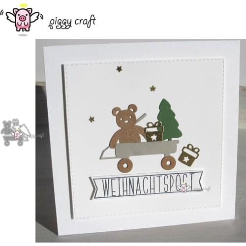 Piggy Craft metal cutting dies cut die mold Holiday gift trolley Scrapbook paper craft knife mould blade punch stencils dies