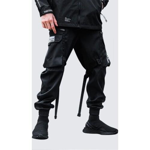 2021 Men Hip Hop Casual Fashion Cargo Pants Trousers Sweatpants Male Loose Style Solid Color Pants Hombre Trousers