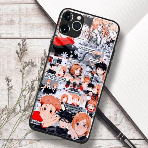 Jujutsu Kaisen anime Soft TPU Glass Phone Case for IPhone SE 6s 7 8 Plus X Xr Xs 11 12 Mini Pro Max Samsung