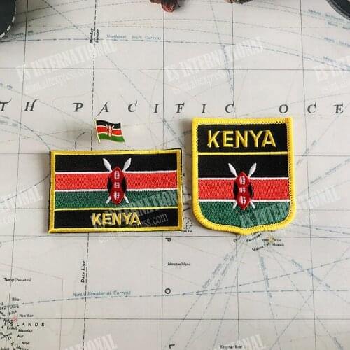 KENYA National Flag Badges Armband Embroidery Patches And Lapel Pin One Set Cloth Accessories Backpack