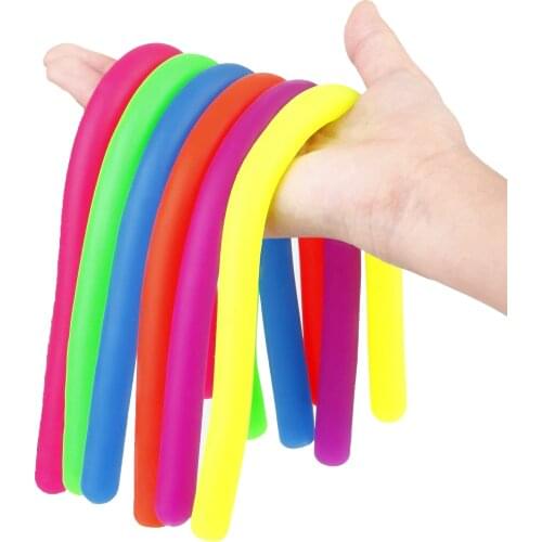 2021 NEW Stress Reliever Elastic Rope Strange Desige Rally Noodles TPR Childrens Vent Toys for Boys 18 CM