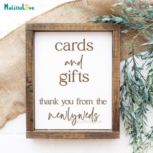 Cards And Gifts Thank You From The Newlyaled Wedding Welcome Sign Decal Party Removable Board Mirror Wall Sticker BD692