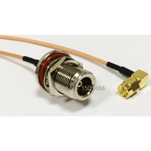 New SMA Male Plug Right Angle Connector Switch N Female Jack Convertor RG316 Cable 15CM 6" Adapter