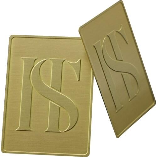 Custom 3D Engraved metal label sticker Antique Brass Logo Nameplate
