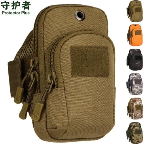 Protector Plus Nylon Tactical Camouflage Arm Bag Wrist Bag Mobile Phone Case Gym Waist Pack Outdoor waterproof Sport Running Bag