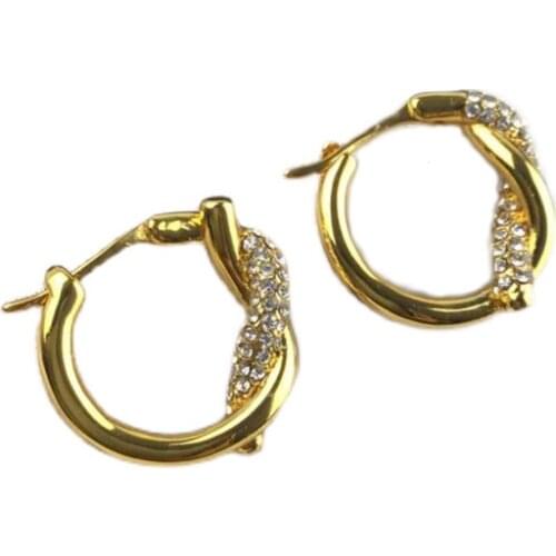 Europe and the United States cold wind-encrusted knotted ring earrings