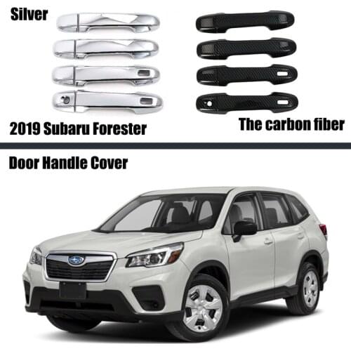 For Subaru Forester 2019 2020 Carbon Fiber Grain Smart Exterior Door Handle Cover Trim Fit ABS Material Door Handle Cover