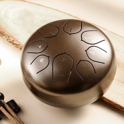 Hluru Drum Ethereal Rhythm Steel Tongue Drum 6 Inch Drum 8 notes Tone C Percussion Hand Pan Drum Instrument Musical Instruments