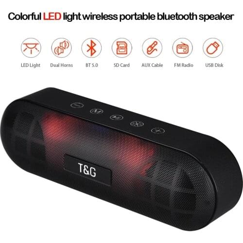 LED portable bluetooth speaker for night use waterproof wireless speaker capsule pill sound subwoofer TF AUX FM radio smart USB
