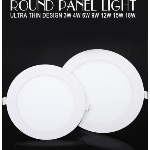 Ultra thin led down light lamp 3w 4w 6w 9w 12w 15w 18w led ceiling recessed grid downlight slim round panel light