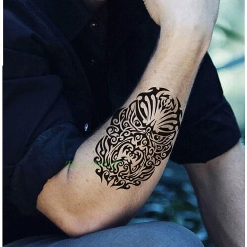 Waterproof Temporary Tattoo Sticker roaring flame fire totem tatto stickers for mens arm flash tatoo fake tattoos 7