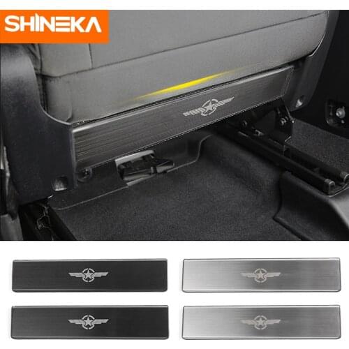 SHINEKA Seat Back Panel Stainless Steel Anti-kick Anti-dirty Panel Protection Film Stickers For Jeep Renegade 2016+ Car Styling