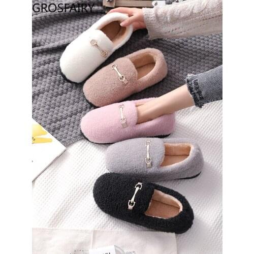 Womens Autumn and Winter Household Cotton Shoes, Fashion Womens Cotton Shoes, Indoor and Outdoor Warmth, Thick-soled Velvet