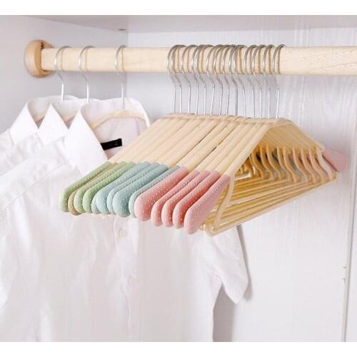10 pcs/lot Plastic Clothes Hangers for Adult Non-slip Shoulder Design Non-trace Clothing Hanging Household Organizer