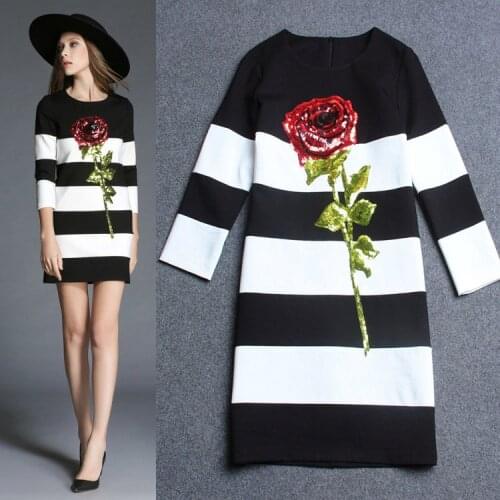 2PCS/ Lot Large Rose Sequins Paillette Sew On Patches Flower Cloth Applique Badge Fabric Apparel Sewing Crafts DIY