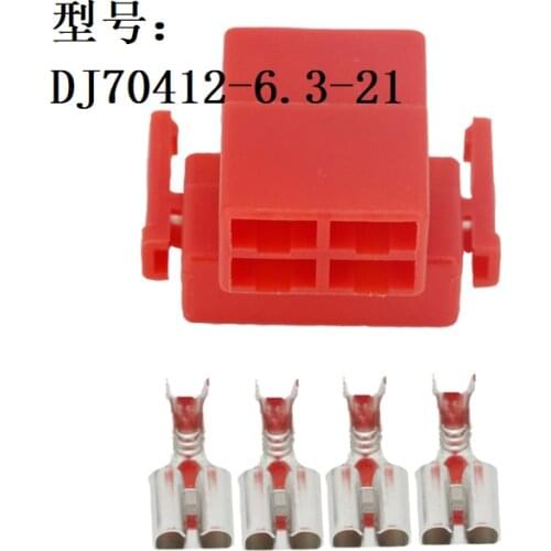 200 Sets Motorcycle 4 Pin Female Harness Connector Automotive Electrical Connector Cable Connector DJ70412-6.3-21