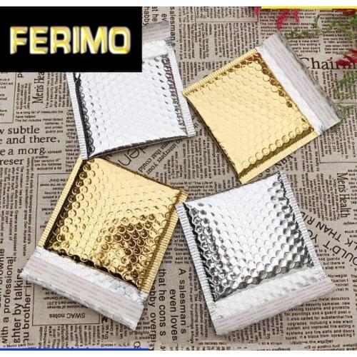 30pcs inner 13x13cm Silver Padded Shipping Envelope pouch Metallic Bubble Mailer Aluminum Foil Courier Bag Packing Wrap Envelope