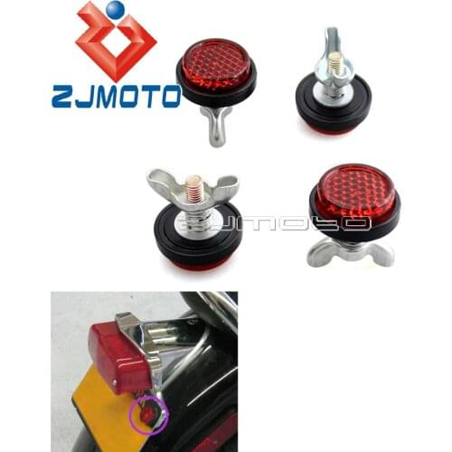 4 x Motorcycle Red Reflectors License Plate Reflectors For Street Bike Cruisers Off-road Touring Scooters Snowmobiles