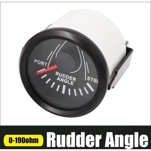 52mm Boat Rudder Angle Indicator 0-190 ohm With Rudder Angle Sensor Rudder Angle Gauge 12V 24V