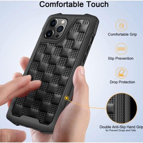 For iPhone 12 11 Pro Max X XS 6 7 8 Plus XR Luxury Fashion Shockproof Soft PU Leather TPU Rubber Phone Case Cover