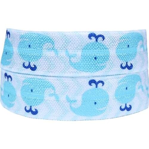 FLRA ElasticClassical designed light whale with seahorse fold over elastic for hair ribbon