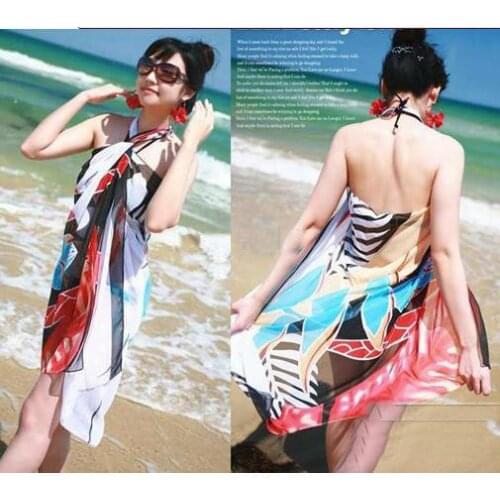 Hottest 20pcs Fashion Bikini Summer Beach Wrap Swimwear CoverUp Sarong Scarf Pareo free shipping