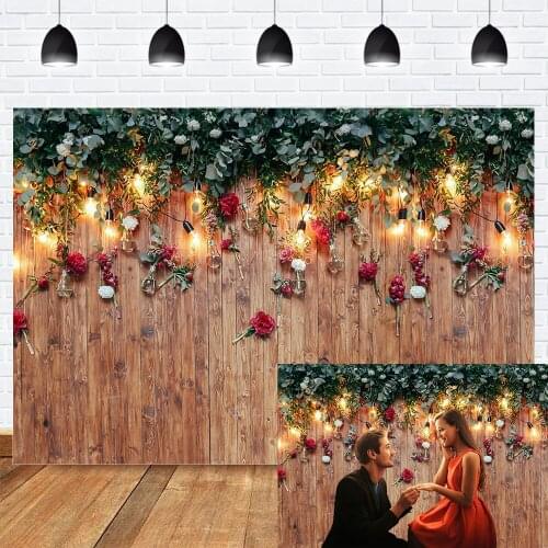 HUAYI Photography Backdrop Valentine Day Celebration Photo Background Wedding Backdrops Bridal Shower Flowers Wall Props W-3754
